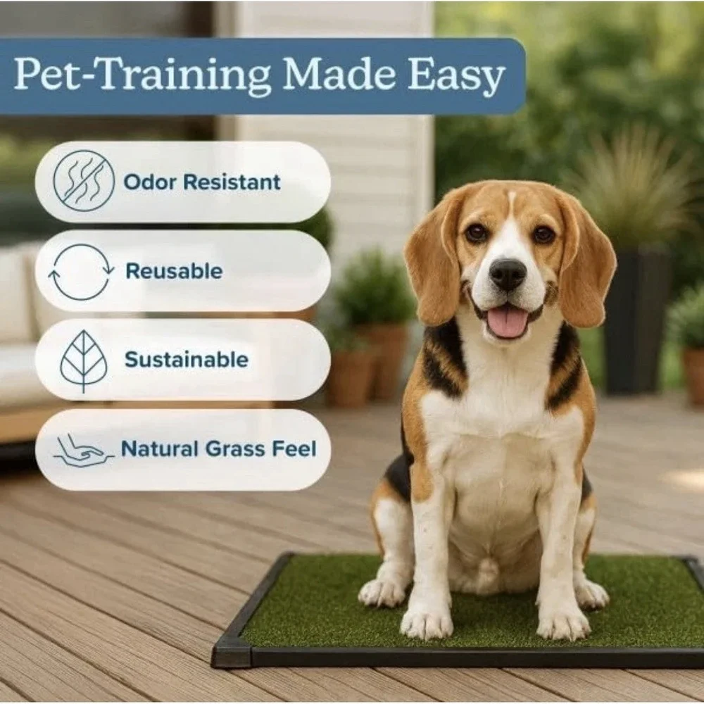 20x25 Reusable Artificial Grass Dog Pee Pad with Tray Indoor Outdoor Potty Turf